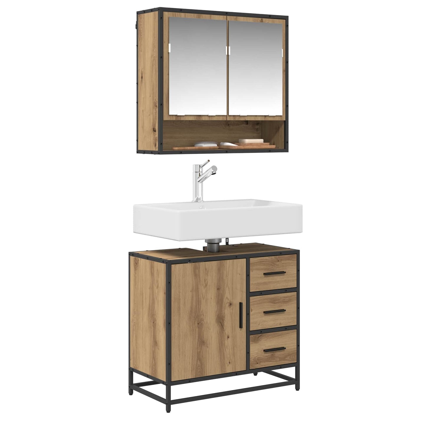Bathroom Cabinet Artisan Oak 65 x 33 x 60 cm Engineered Wood