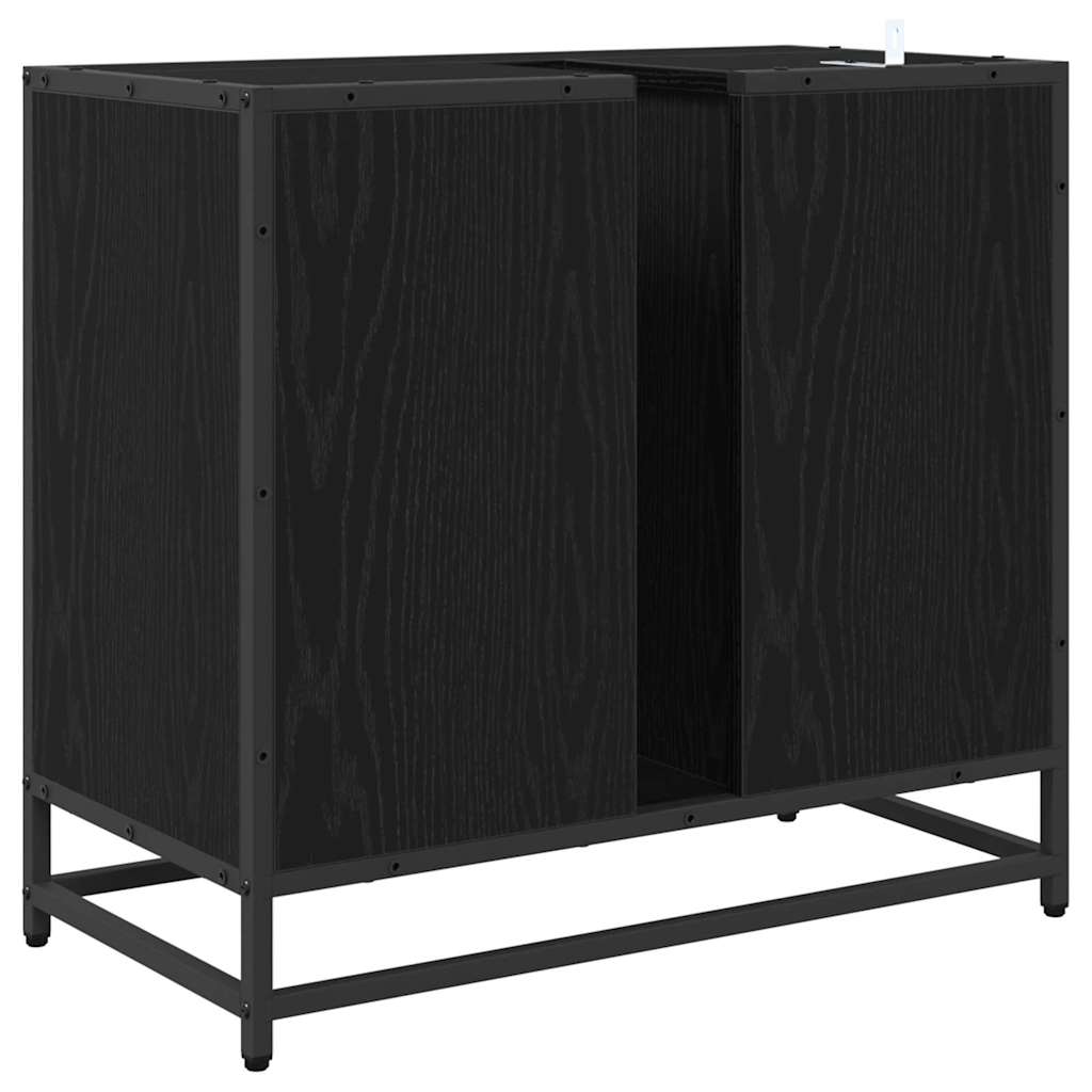 Bathroom Cabinet Black Oak 65 x 33 x 60 cm Engineered Wood