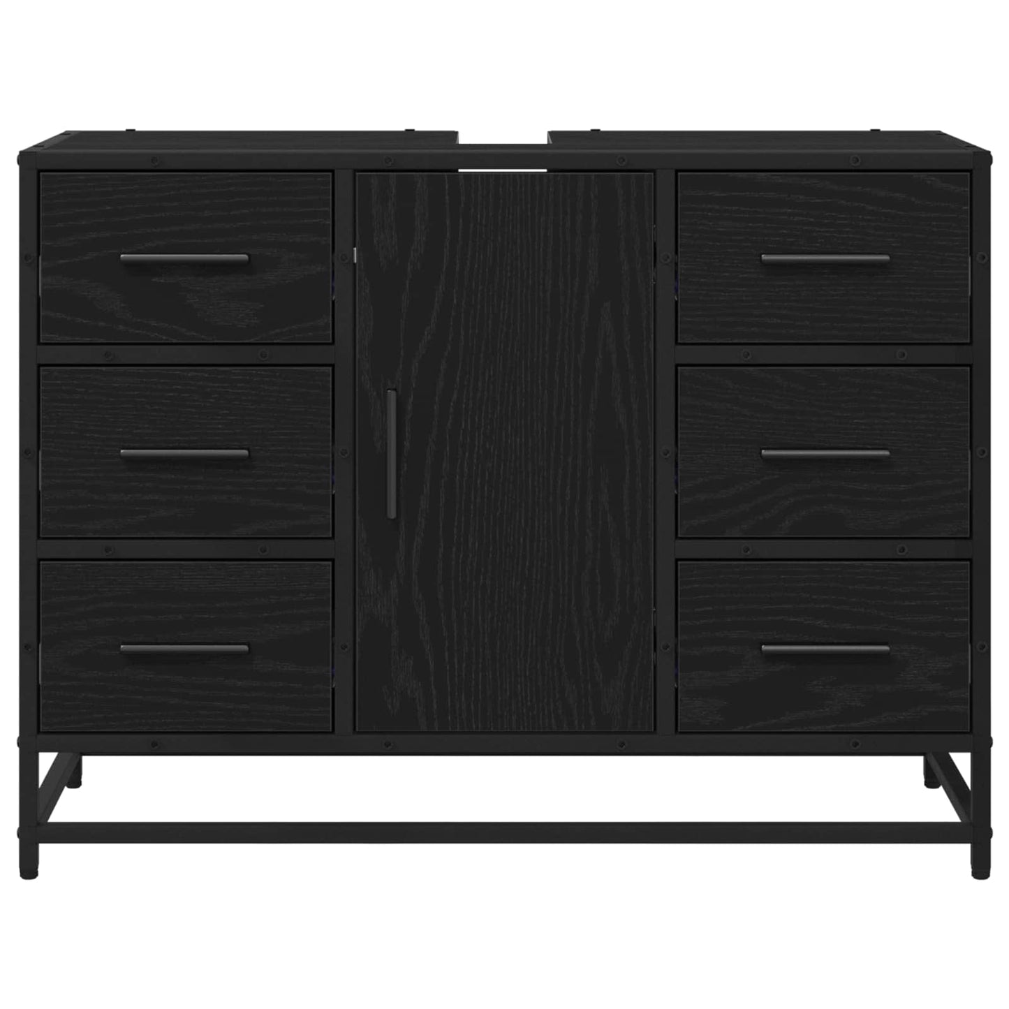 Bathroom Cabinet Black Oak 80 x 33 x 60 cm Engineered Wood