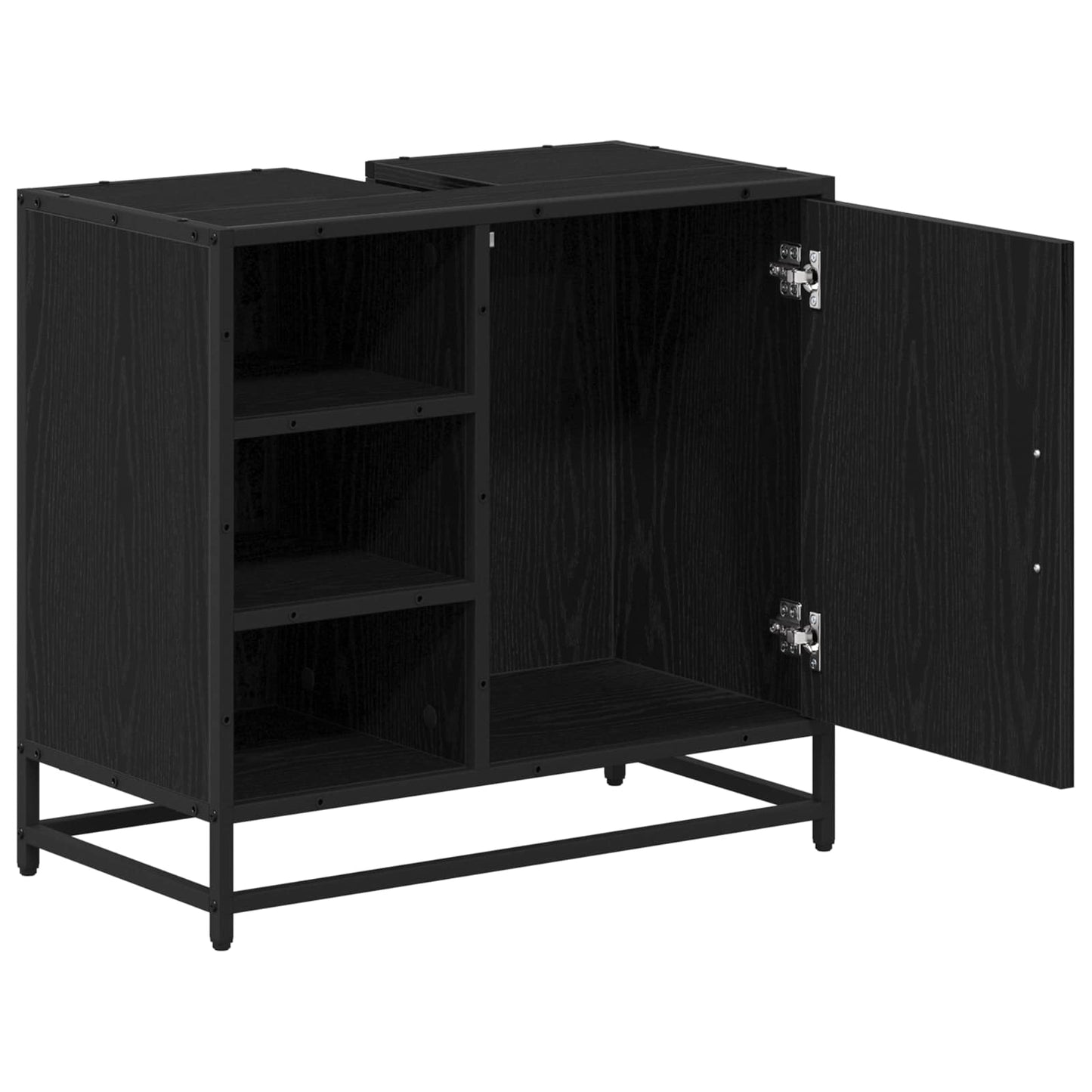 Bathroom Cabinet Black Oak 65 x 33 x 60 cm Engineered Wood