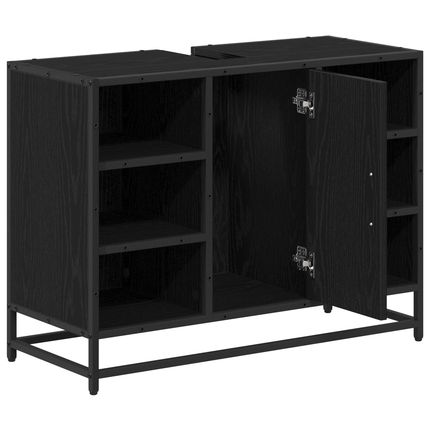 Bathroom Cabinet Black Oak 80 x 33 x 60 cm Engineered Wood