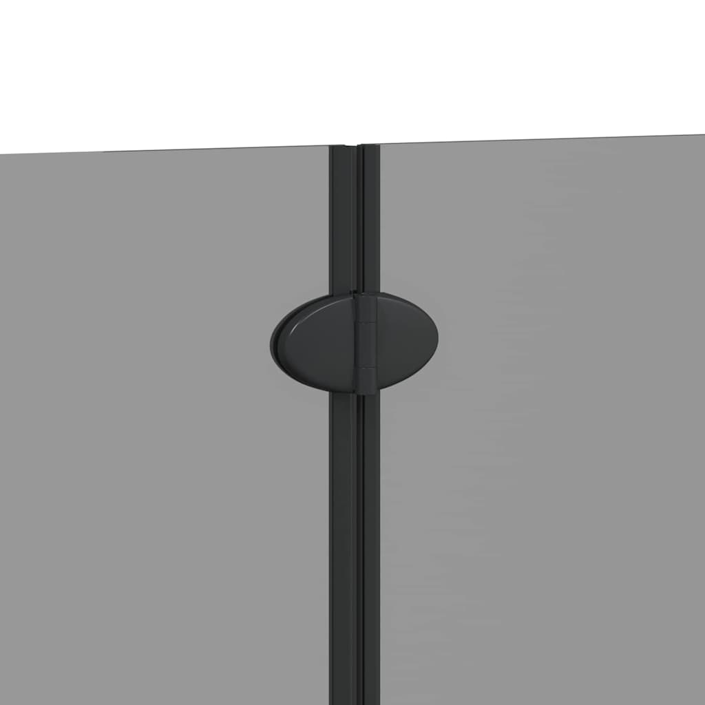 Bath Shower Screen Manual Black 130 x 138 cm Tempered Glass
