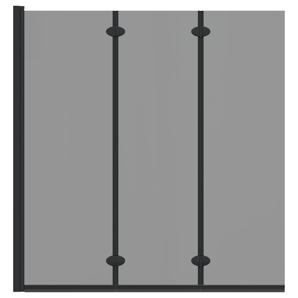 Bath Shower Screen Manual Black 130 x 138 cm Tempered Glass