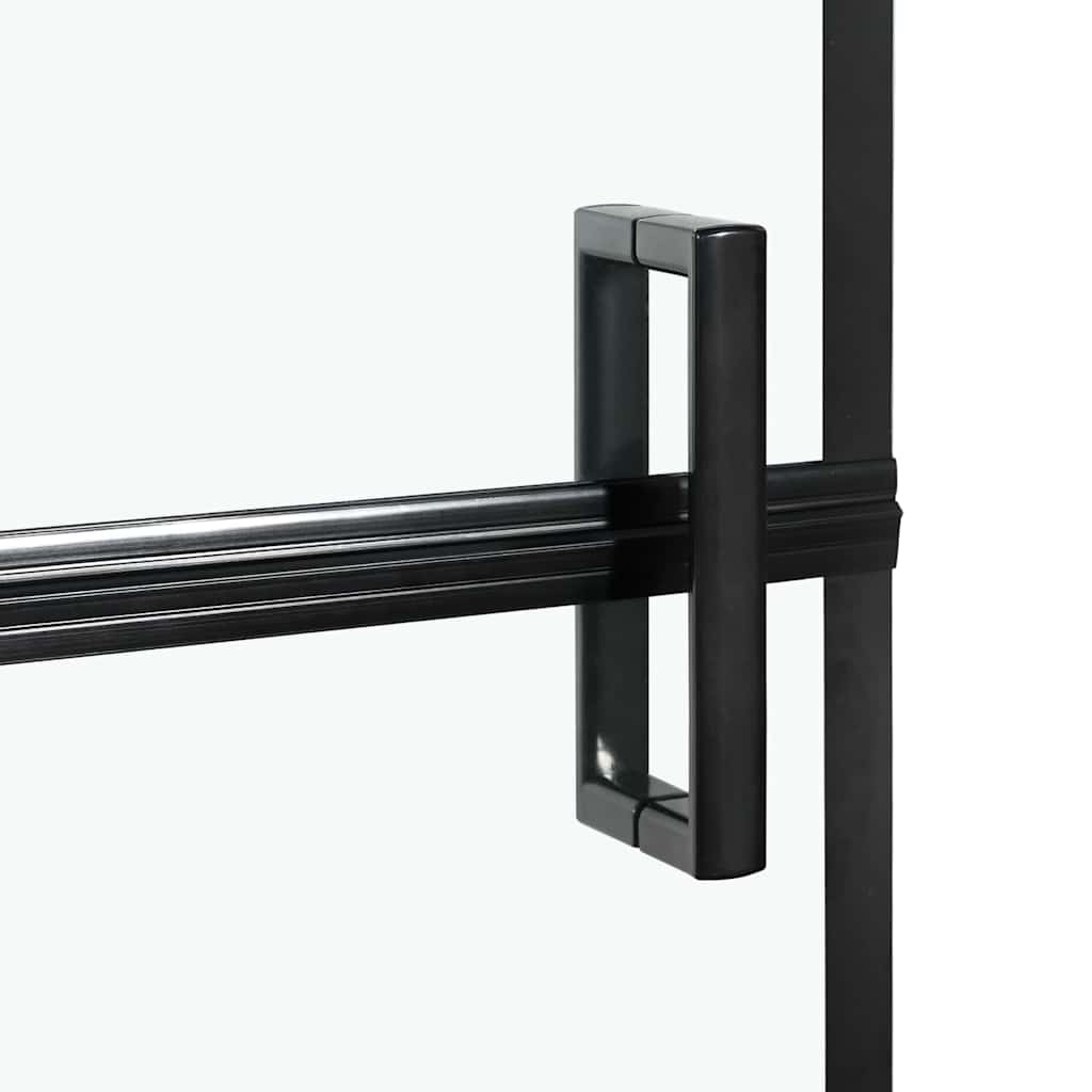 Bath Shower Screen Black and Transparent 80 x 68 x 128 cm