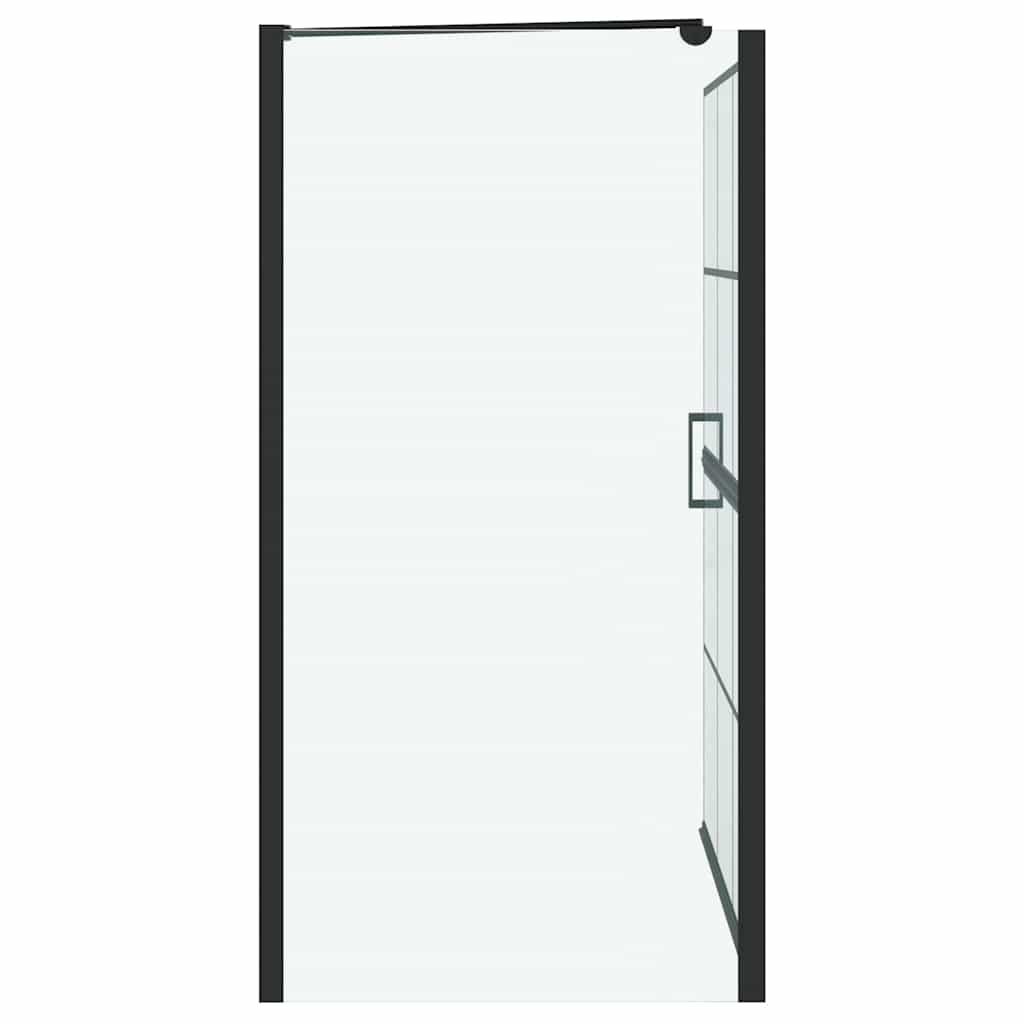 Bath Shower Screen Black and Transparent 100 x 68 x 128 cm