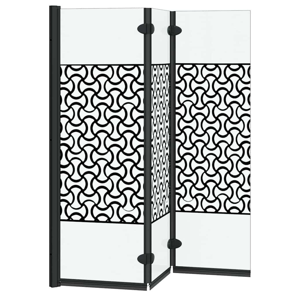 Shower Enclosure Manual Black and Transparent 130 x 130 cm