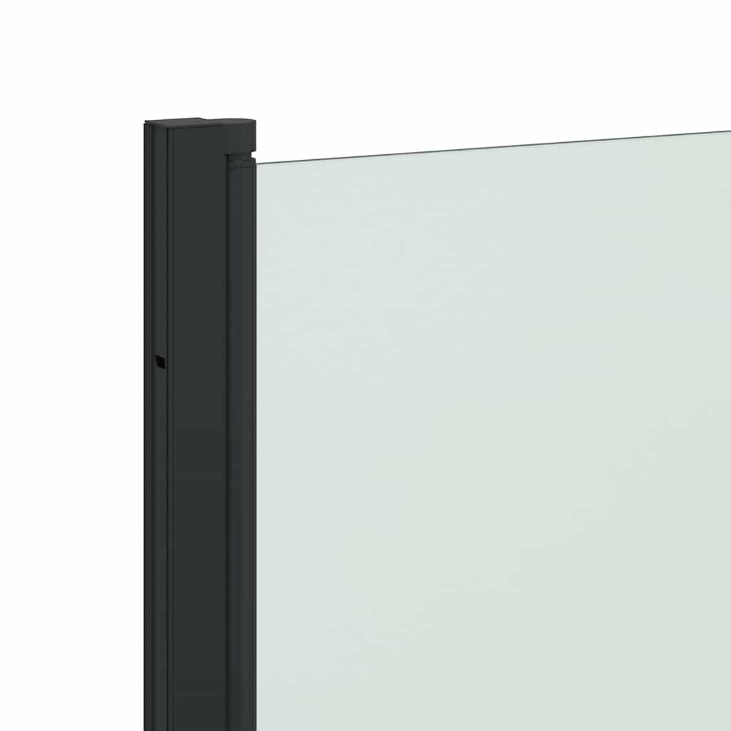 Shower Enclosure Black 130 x 138 cm ESG Glass and Aluminium