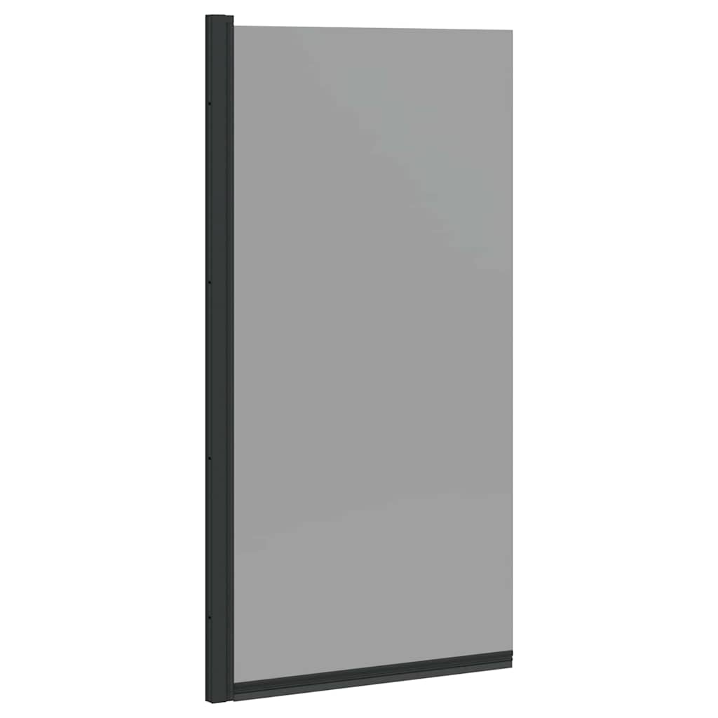 Bath Shower Screen Manual Black 68 x 130 cm Tempered Glass