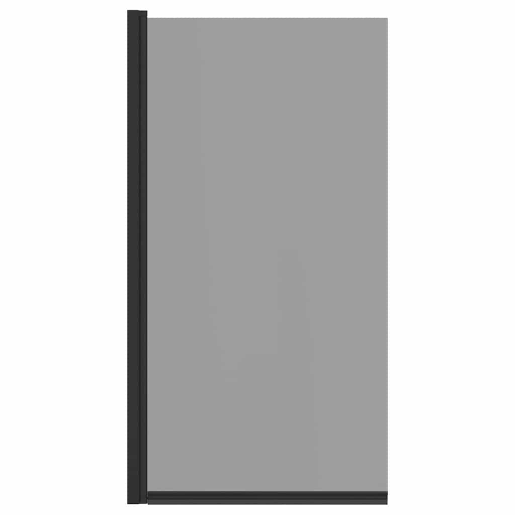 Bath Shower Screen Manual Black 68 x 130 cm Tempered Glass