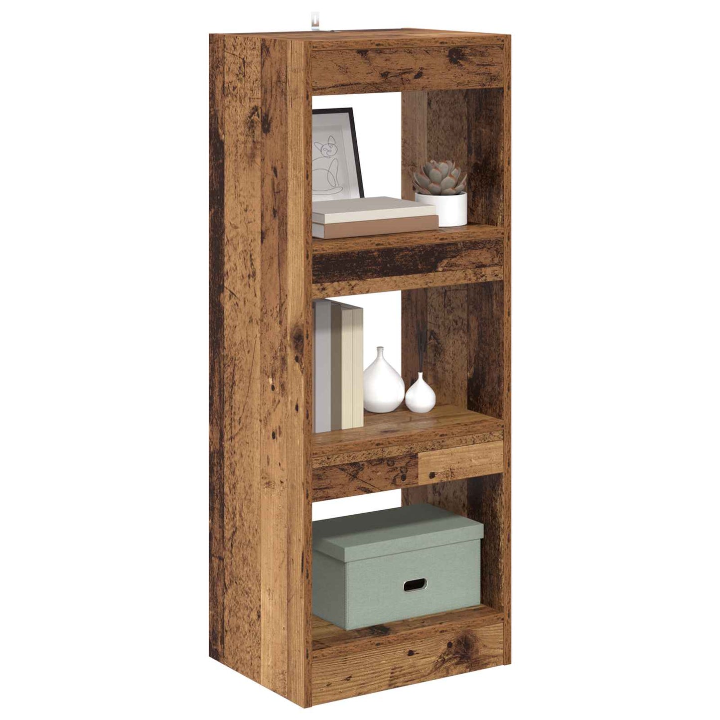 Book Cabinet 3-Tier 40 x 30 x 103 cm Engineered Wood Old wood