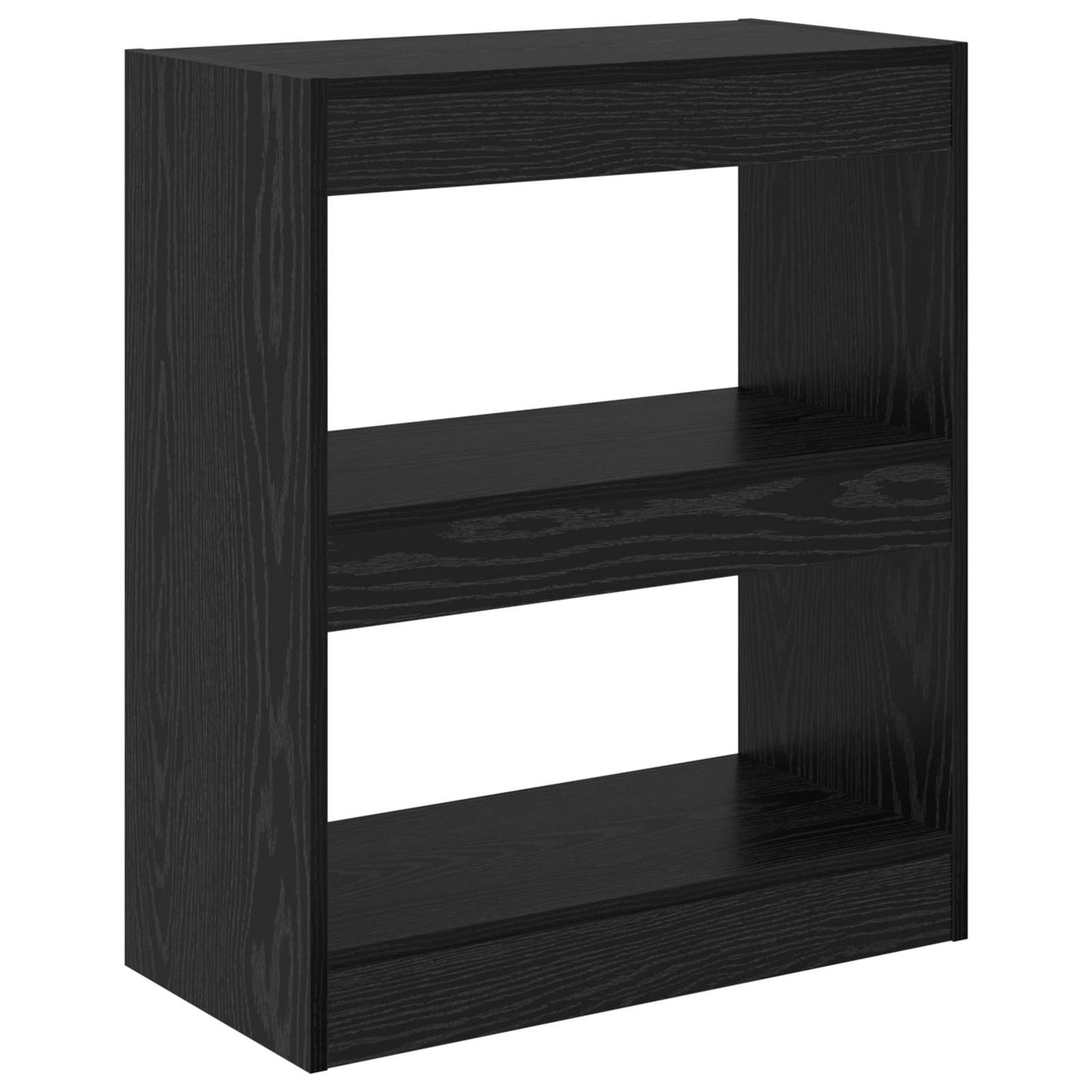 Book Cabinet 2-Tier 60 x 30 x 72 cm Engineered Wood Black Oak
