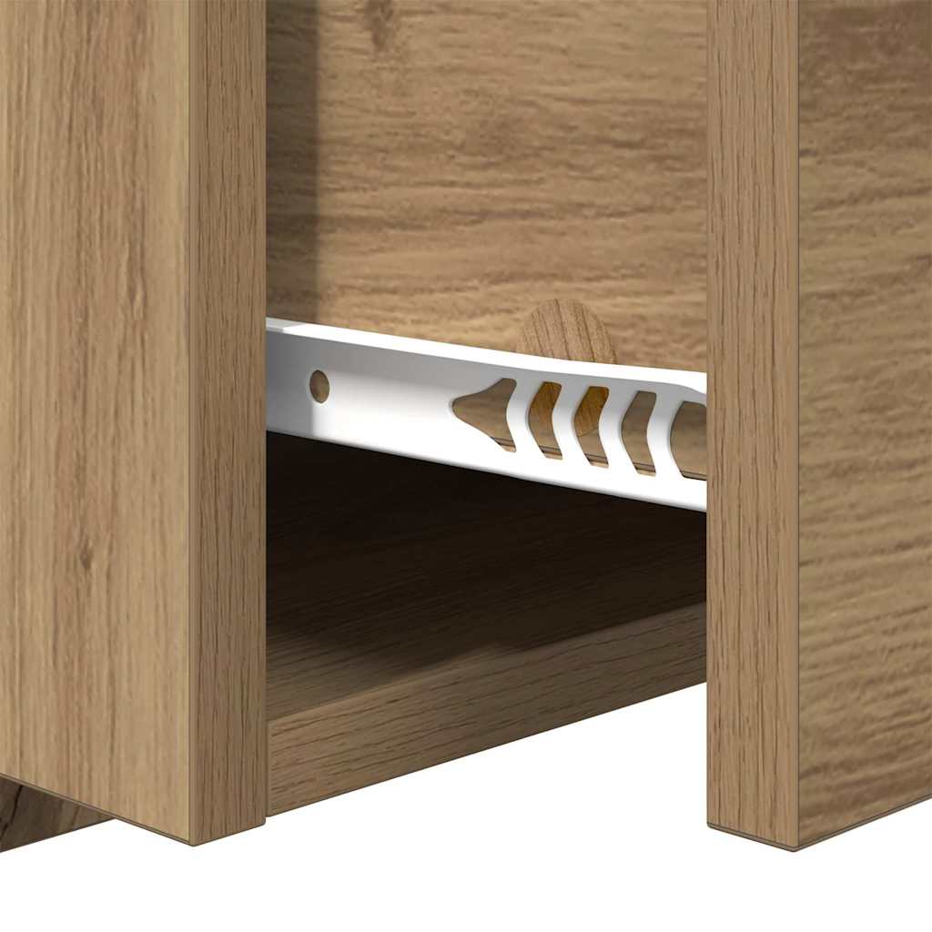 Bedside Cabinet with Drawer 2 pcs Artisan Oak 50 x 32.5 x 80cm