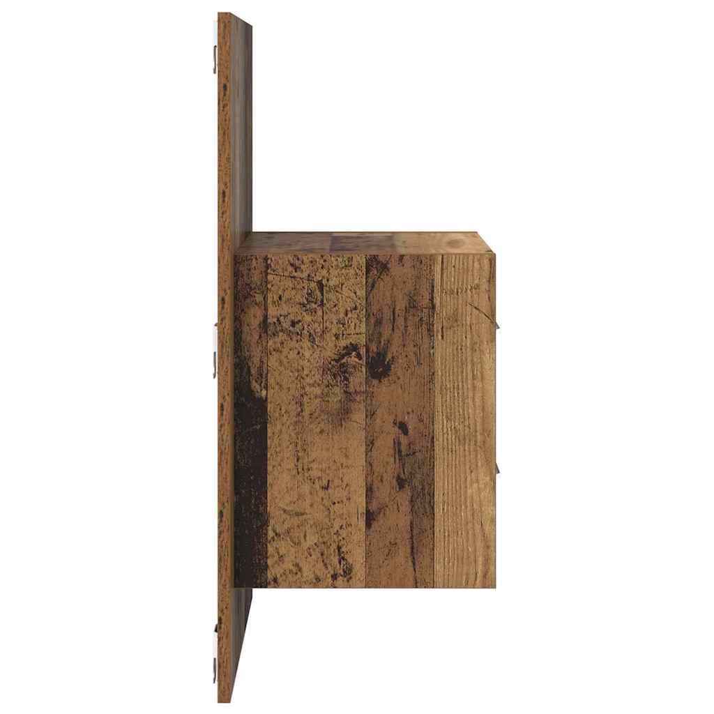 Wall-mounted Bedside Cabinet 2 pcs Old Wood 48.5 x 32.5 x 80 cm
