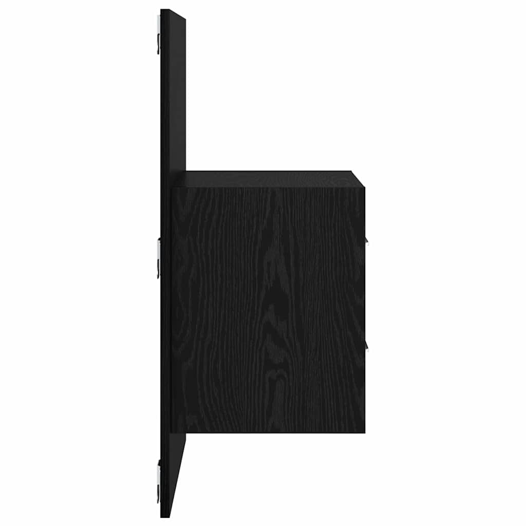 Wall-mounted Bedside Cabinet with Drawer 2 pcs Black Oak