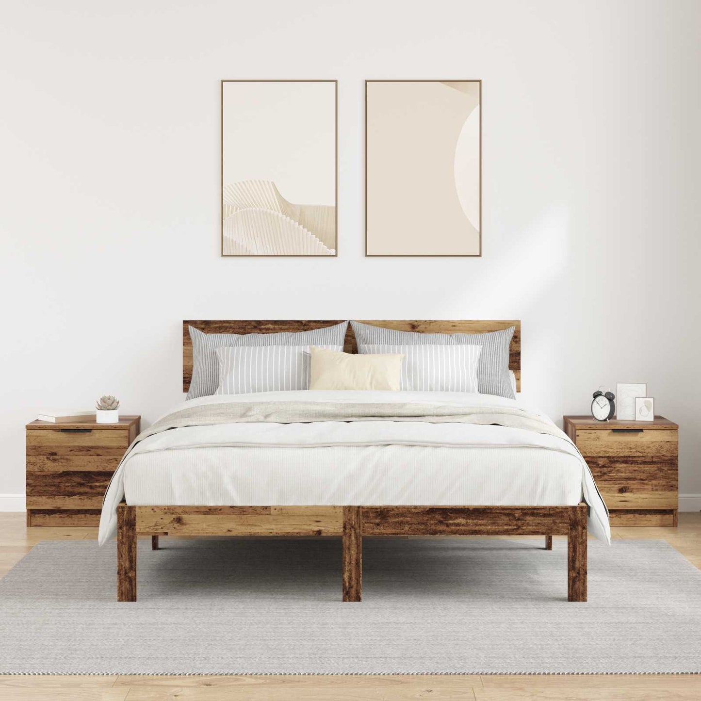 Bed Cabinet 2 pcs Old Wood 40 x 39 x 40cm Engineered Wood