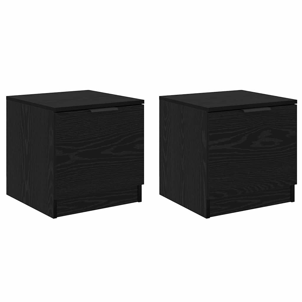 Bed Cabinet 2 pcs Black Oak 40 x 39 x 40cm Engineered Wood
