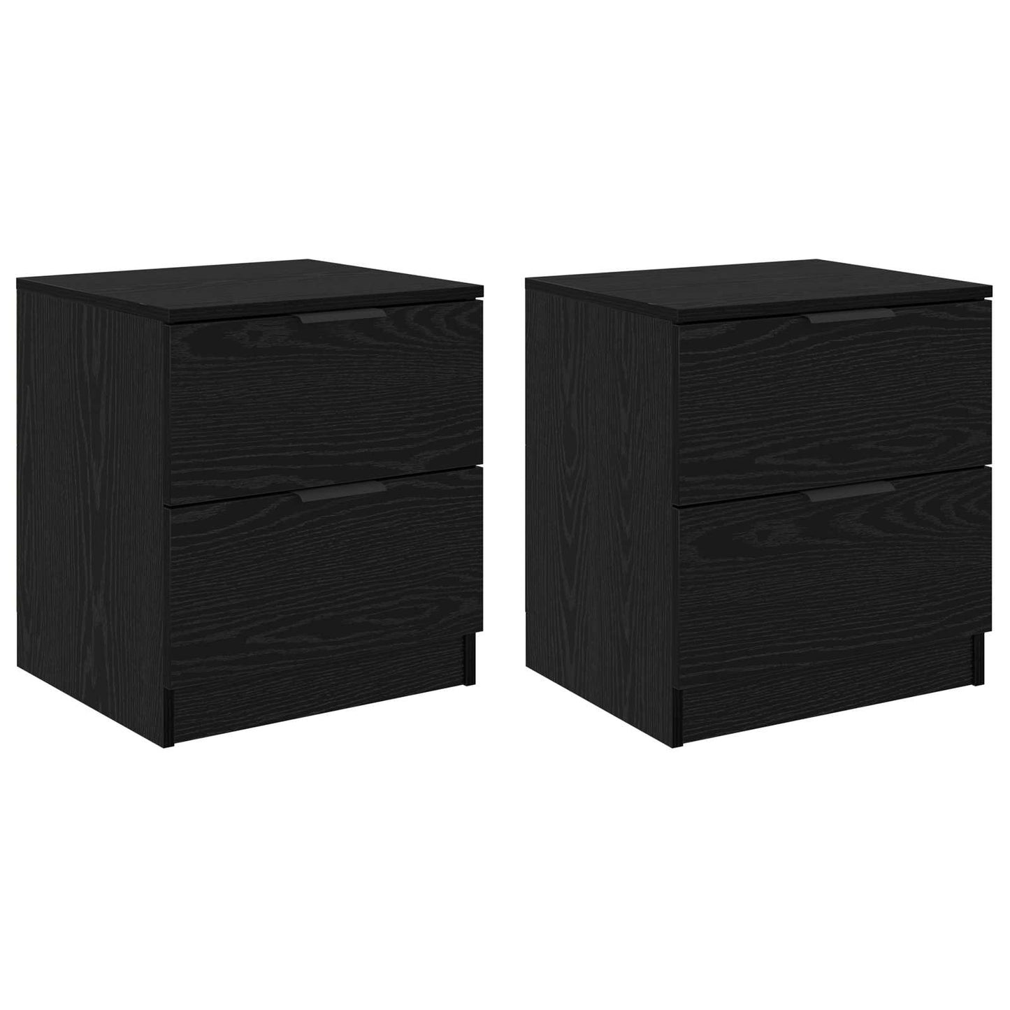 Bedside Cabinet 2 pcs Black Oak 45 x 39 x 50cm Engineered Wood