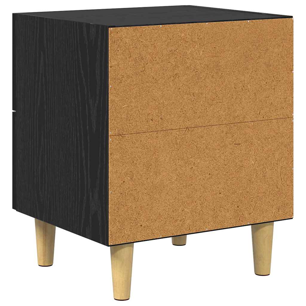 Bed Cabinet Black Oak 40 x 35 x 47.5cm Engineered Wood