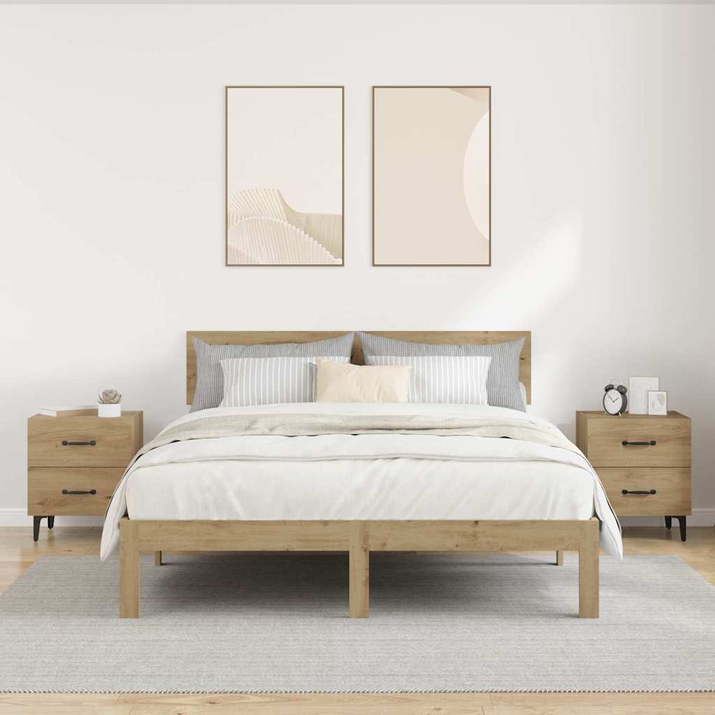 Bed Cabinet 2 pcs Artisan Oak 40 x 35 x 47.5 cm Engineered Wood