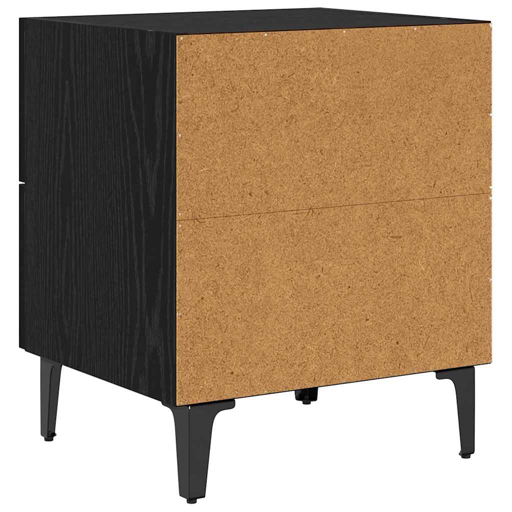 Bed Cabinet Black Oak 40 x 35 x 47.5 cm Engineered Wood