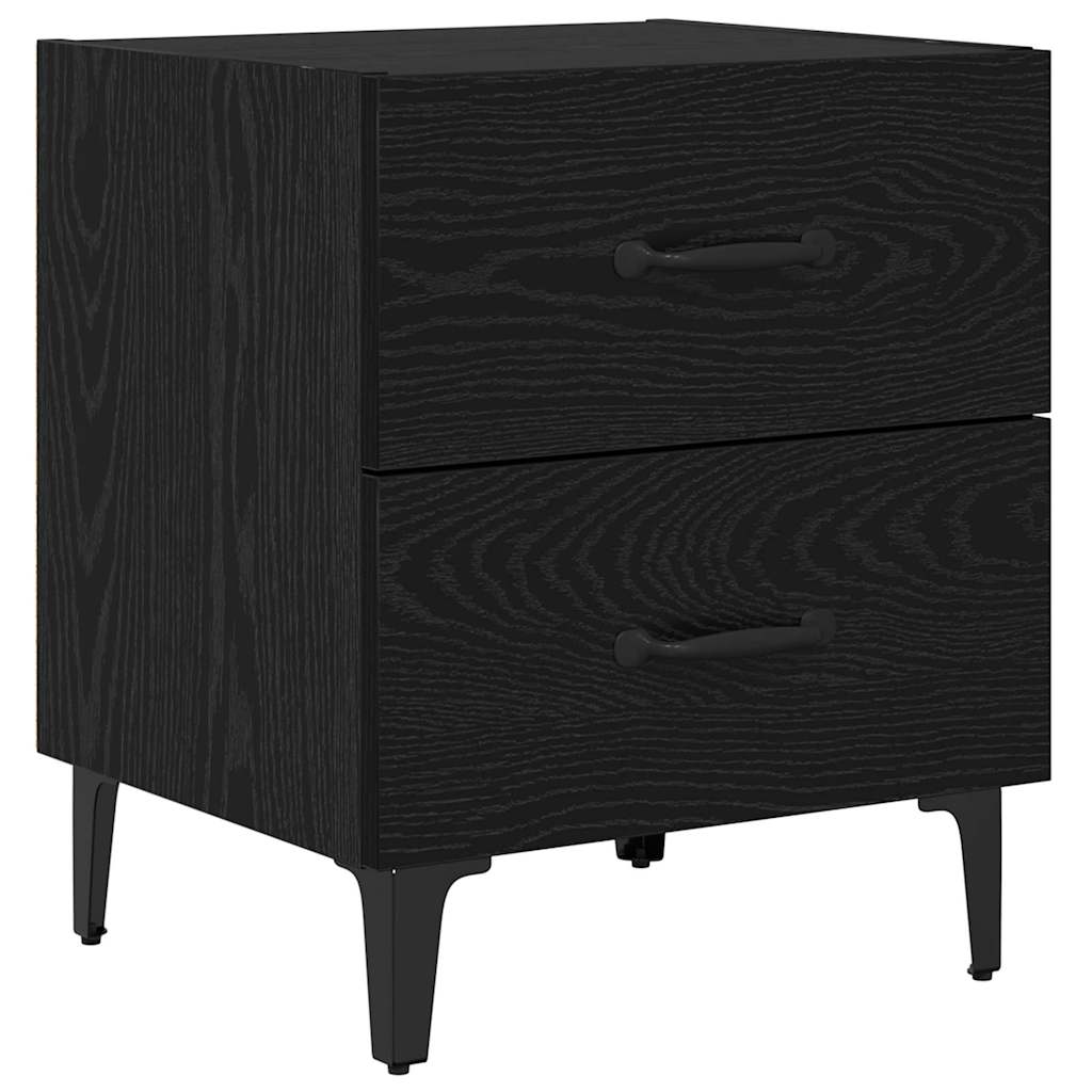 Bed Cabinet 2 pcs Black Oak 40 x 35 x 47.5 cm Engineered Wood