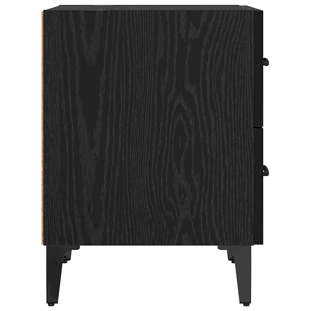 Bed Cabinet 2 pcs Black Oak 40 x 35 x 47.5 cm Engineered Wood