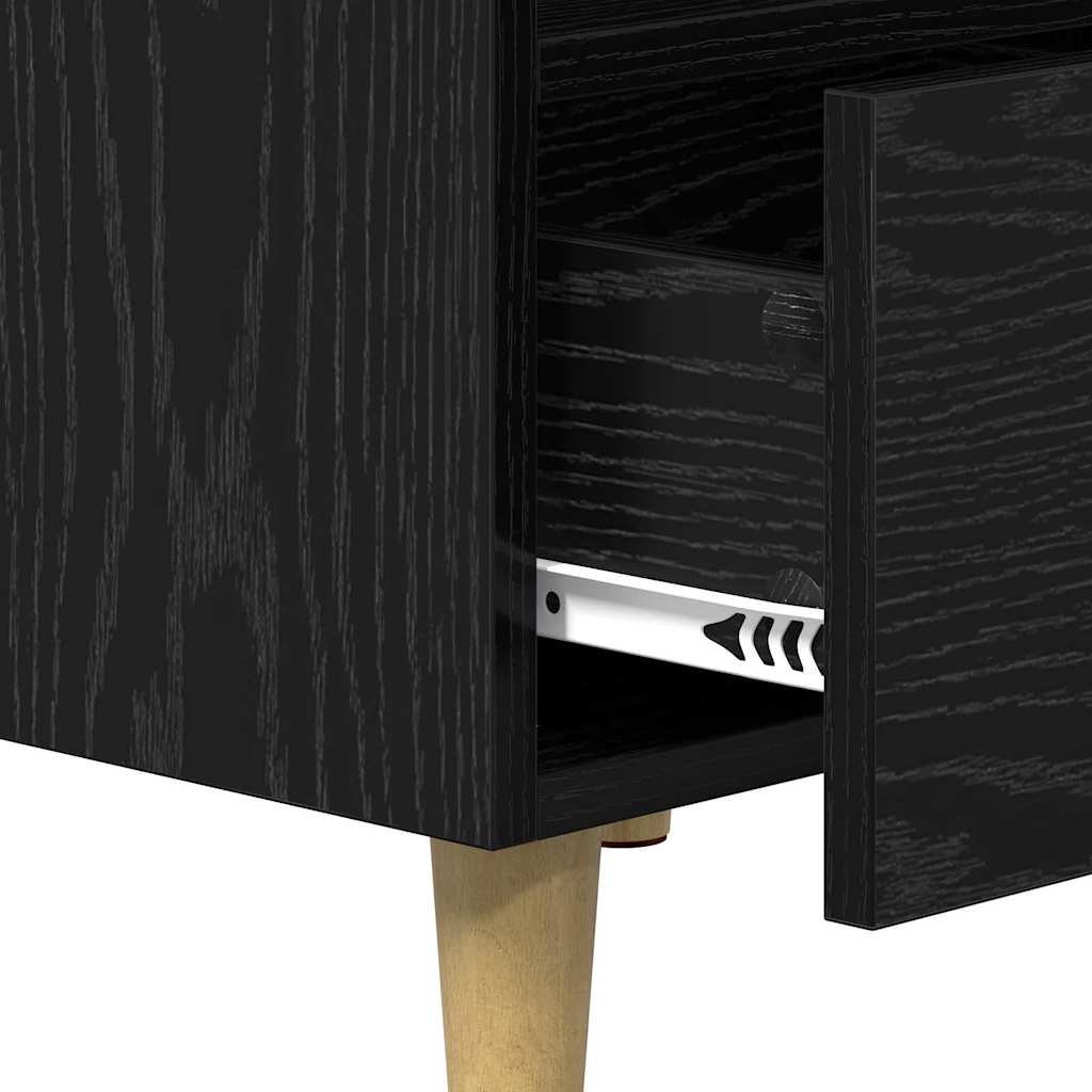 Bedside Cabinet Black Oak 40 x 35 x 47 cm Engineered Wood