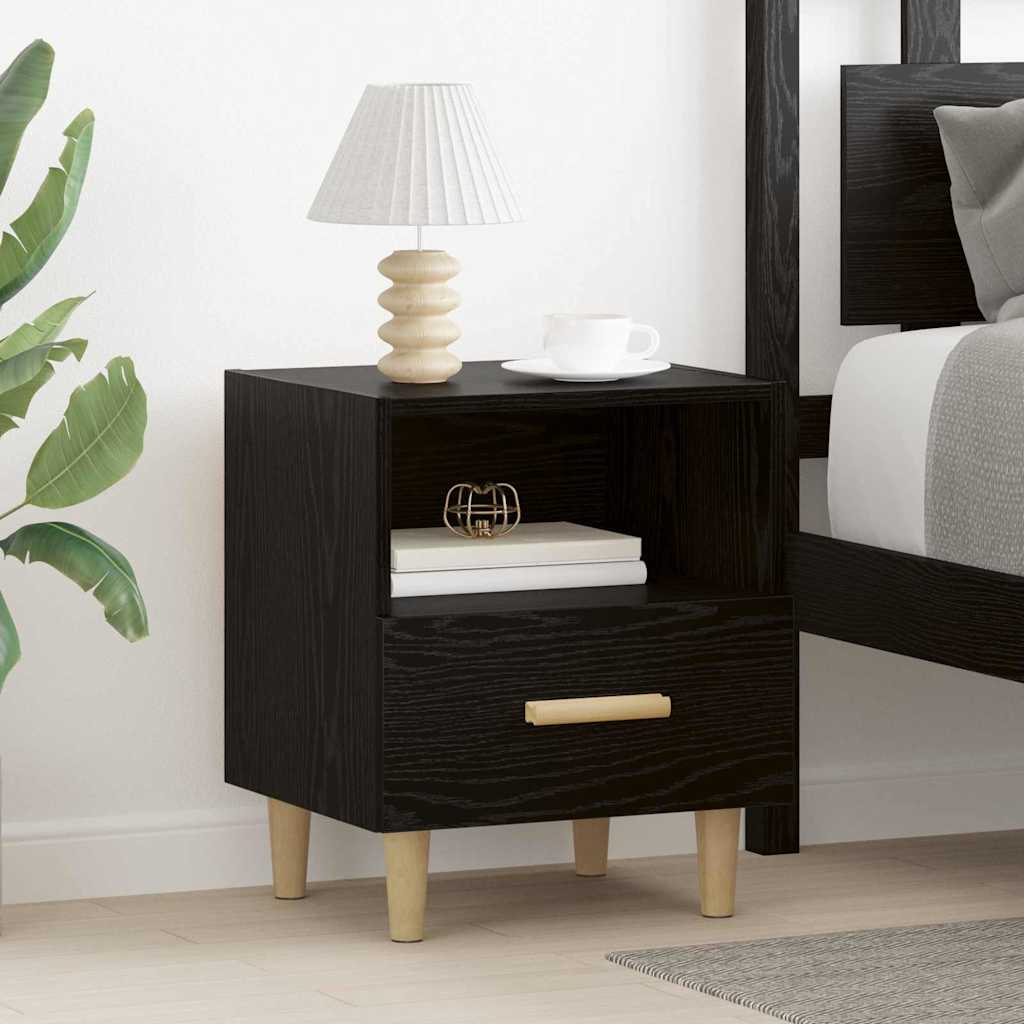 Bedside Cabinet Black Oak 40 x 35 x 47 cm Engineered Wood