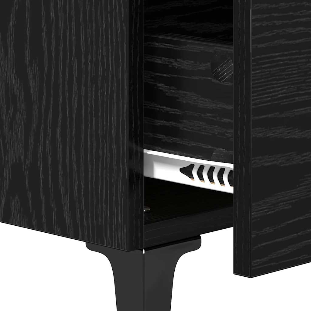 Bedside Cabinet with Drawer 2 pcs Black oak 40 x 35 x 47.5 cm