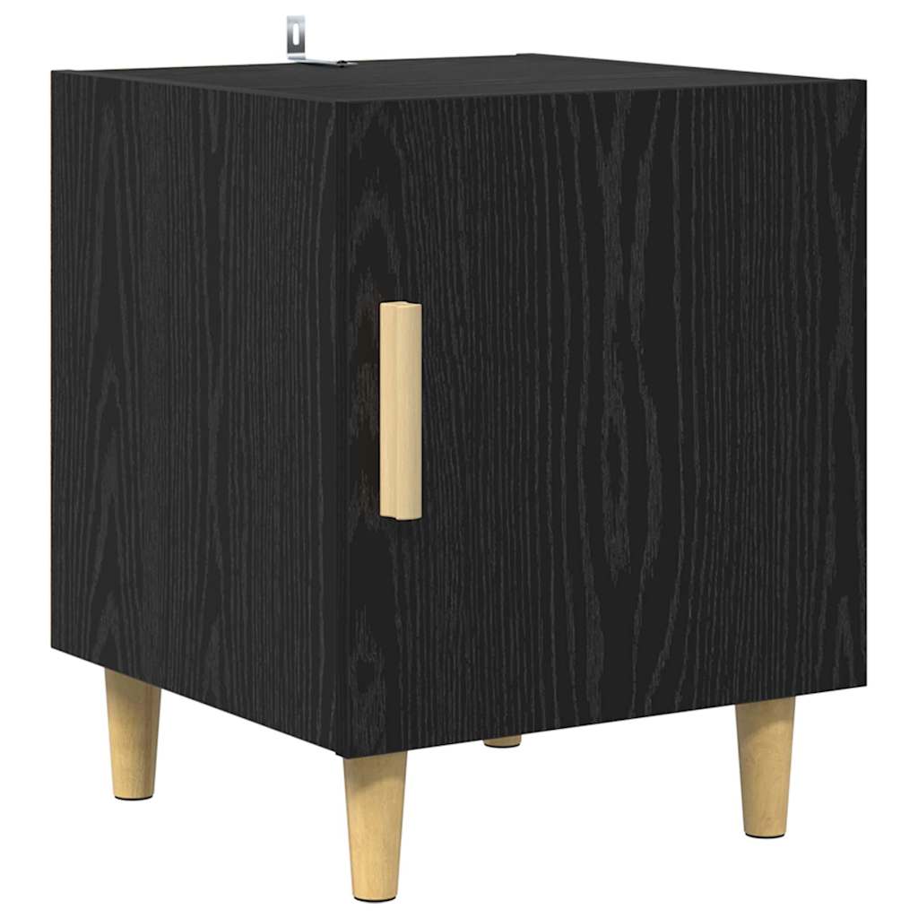 Bedside Cabinet 2 pcs Black Oak 40 x 40 x 50 cm Engineered Wood