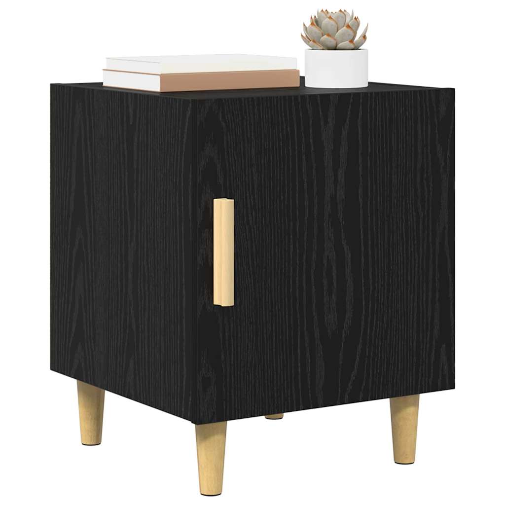 Bedside Cabinet 2 pcs Black Oak 40 x 40 x 50 cm Engineered Wood