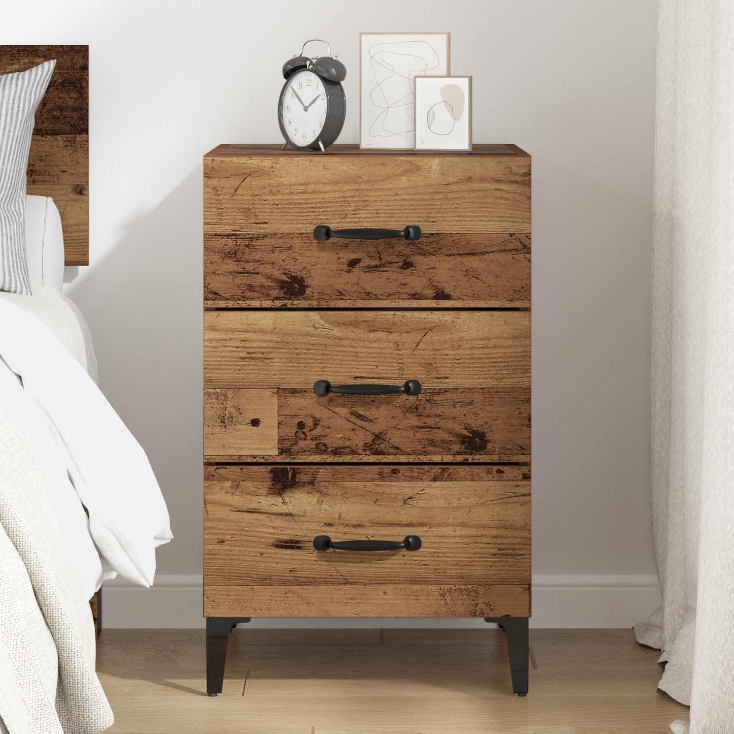 Bedside Cabinet Old Wood 40 x 40.5 x 66 cm Engineered Wood