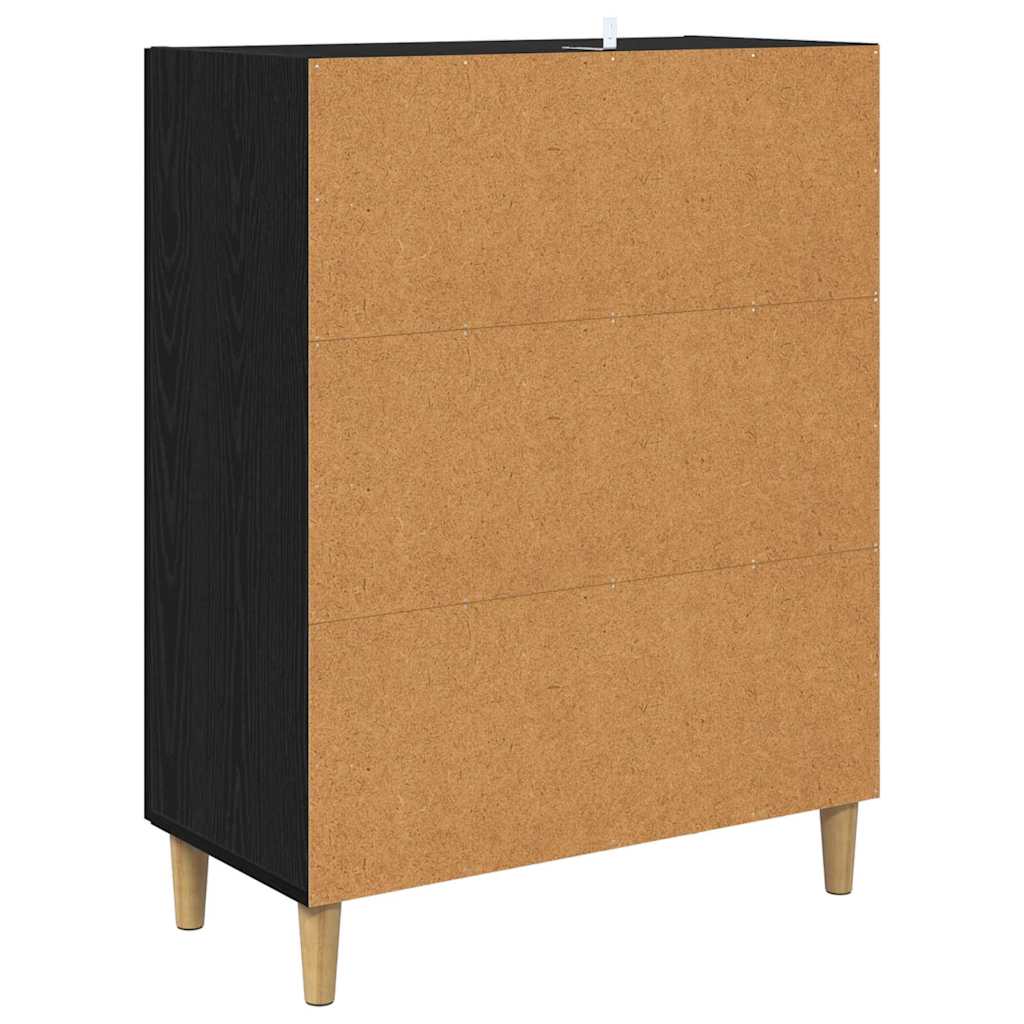 Sideboard Black Oak 70 x 34 x 90 cm Engineered Wood