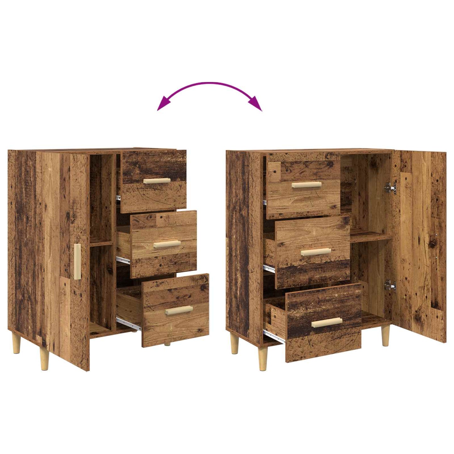 Sideboard Old wood 34 x 69.5 x 90 cm Engineered wood