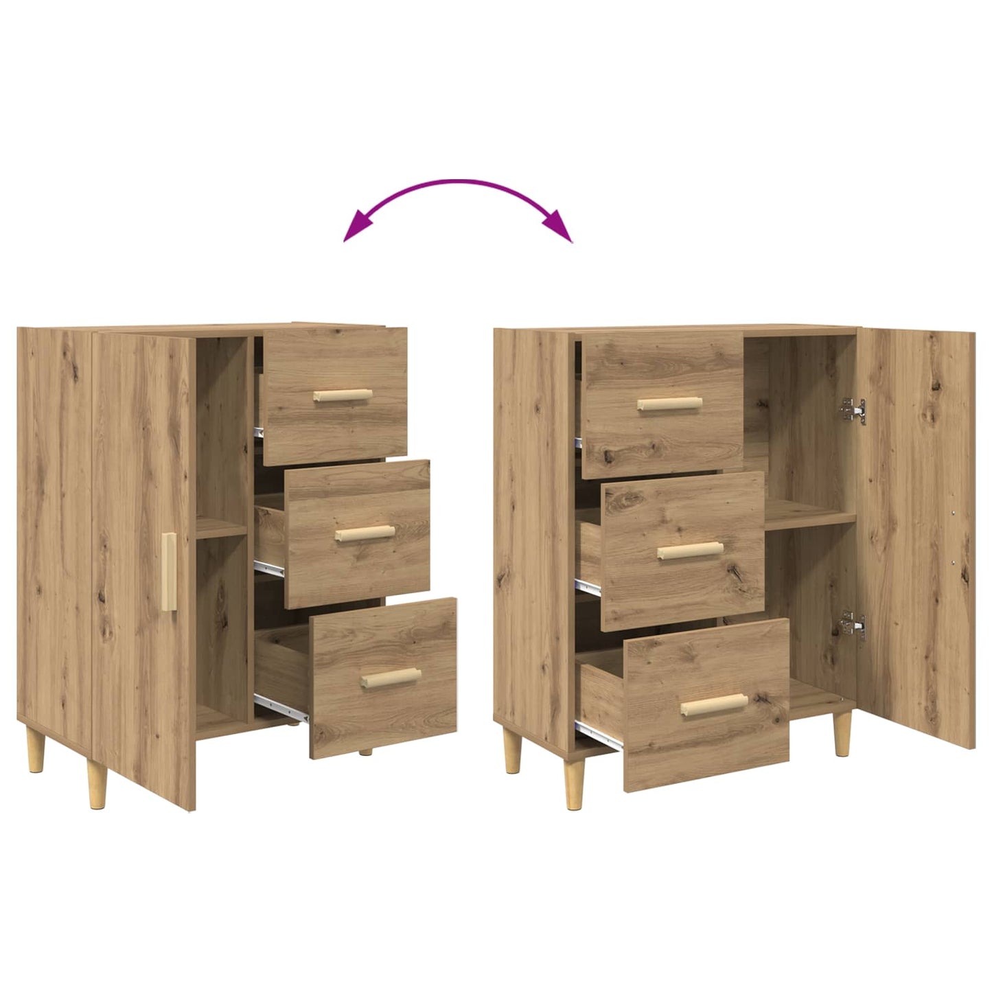 Sideboard Artisan Oak 34 x 69.5 x 90 cm Engineered wood