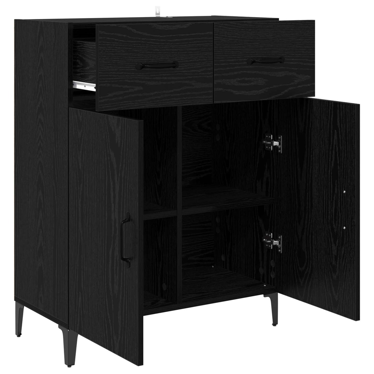 Sideboard Black Oak 69.5 x 34 x 90 cm Engineered Wood