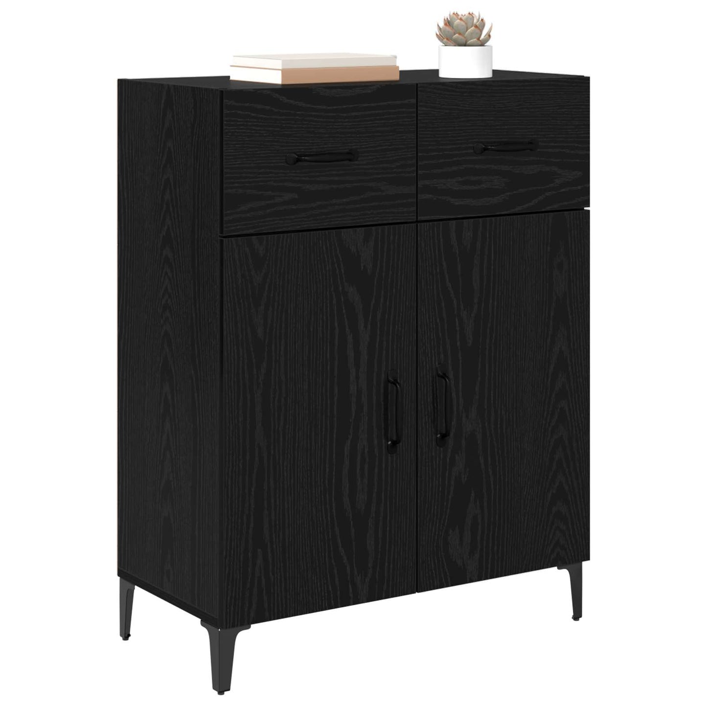 Sideboard Black Oak 69.5 x 34 x 90 cm Engineered Wood