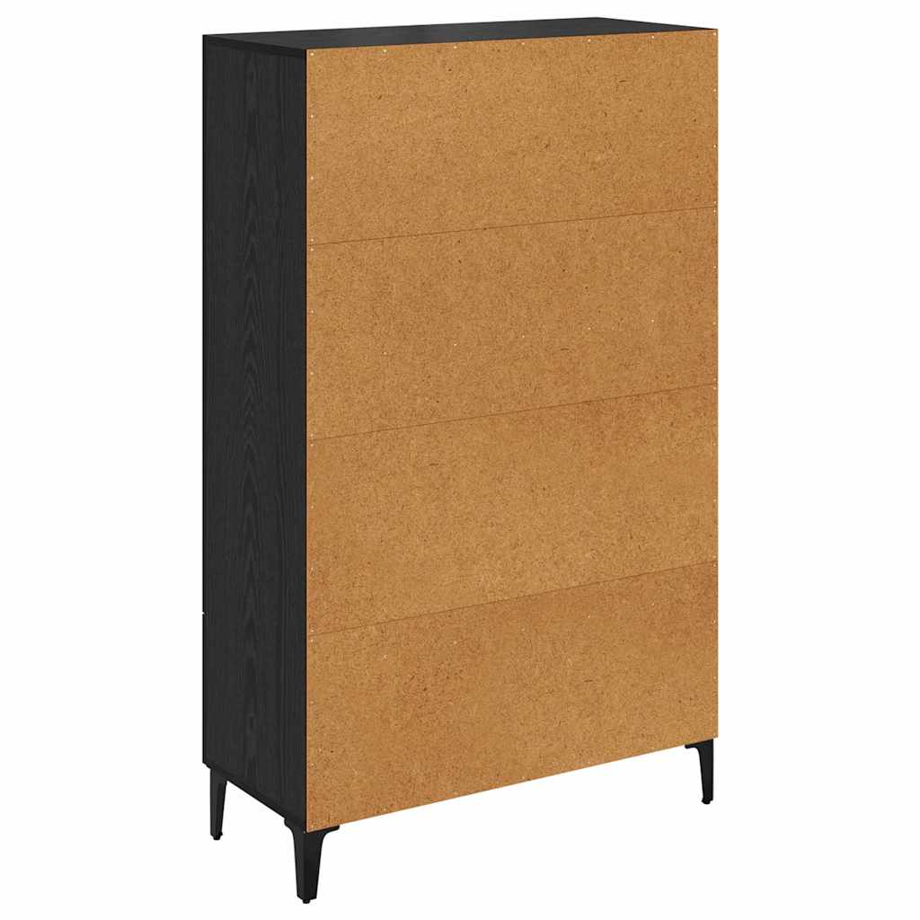 Highboard Black Oak 70 x 31 x 115 cm Engineered Wood and Iron