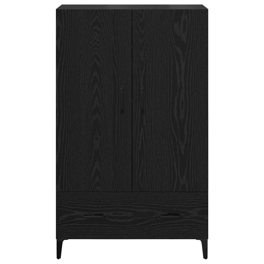 Highboard Black Oak 70 x 31 x 115 cm Engineered Wood and Iron