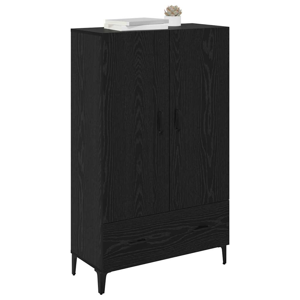 Highboard Black Oak 70 x 31 x 115 cm Engineered Wood and Iron