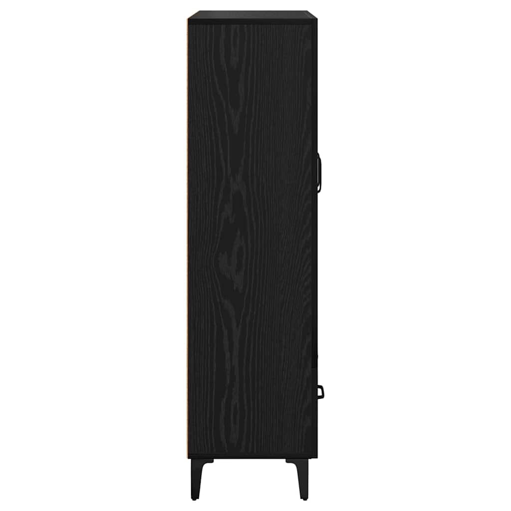 Highboard Black Oak 70 x 31 x 115 cm Engineered Wood and Iron