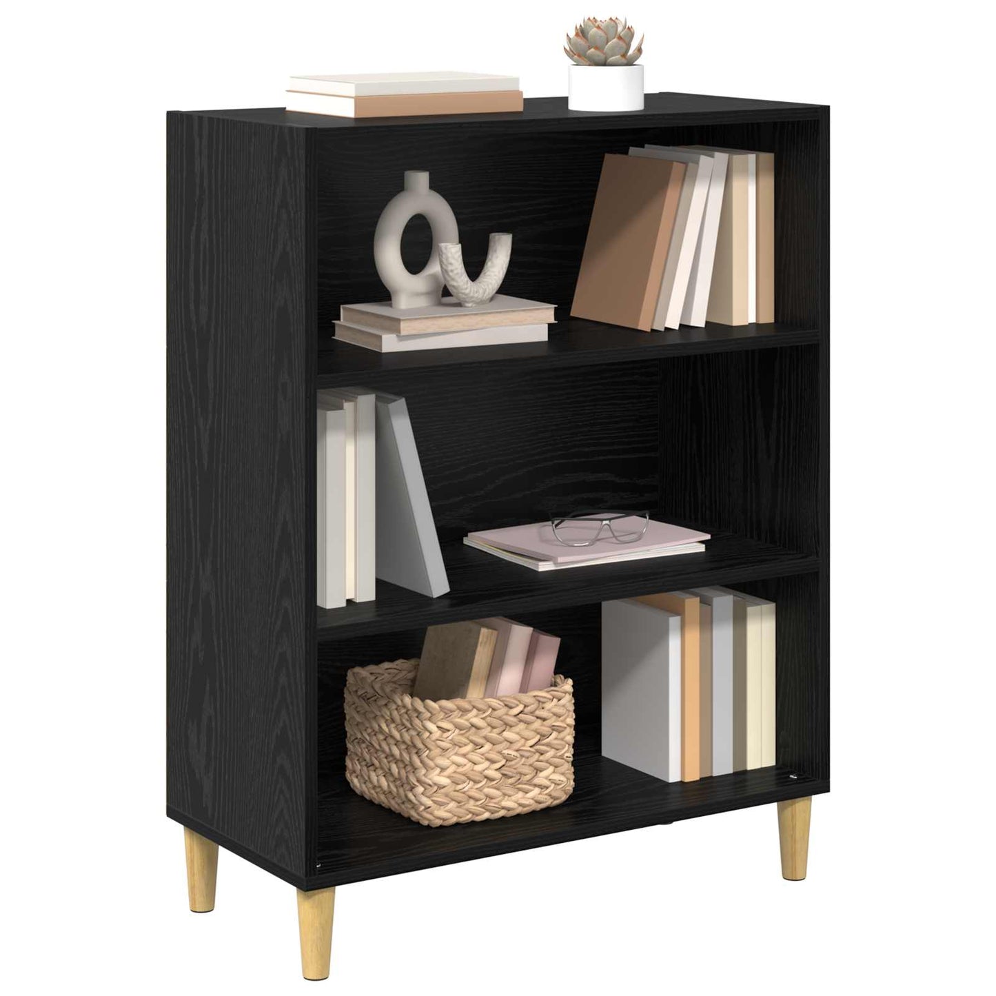 Sideboard Black Oak 69.5 x 32.5 x 90 cm Engineered Wood