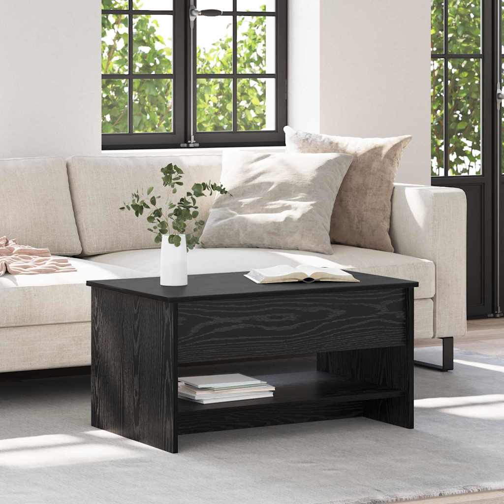 Coffee Table Black Oak 80 x 50.5 x 41.5 cm Engineered Wood