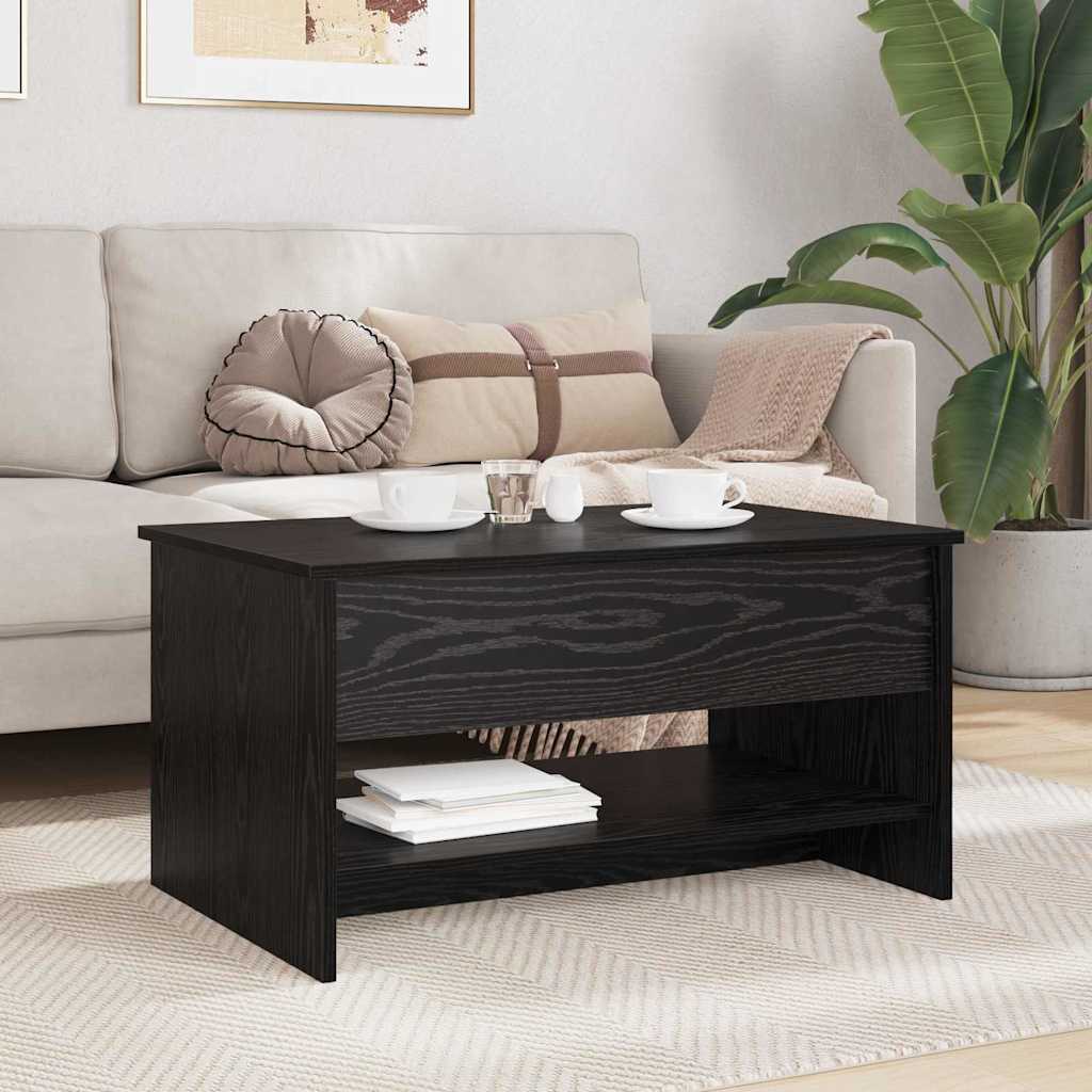 Coffee Table Black Oak 80 x 50.5 x 41.5 cm Engineered Wood