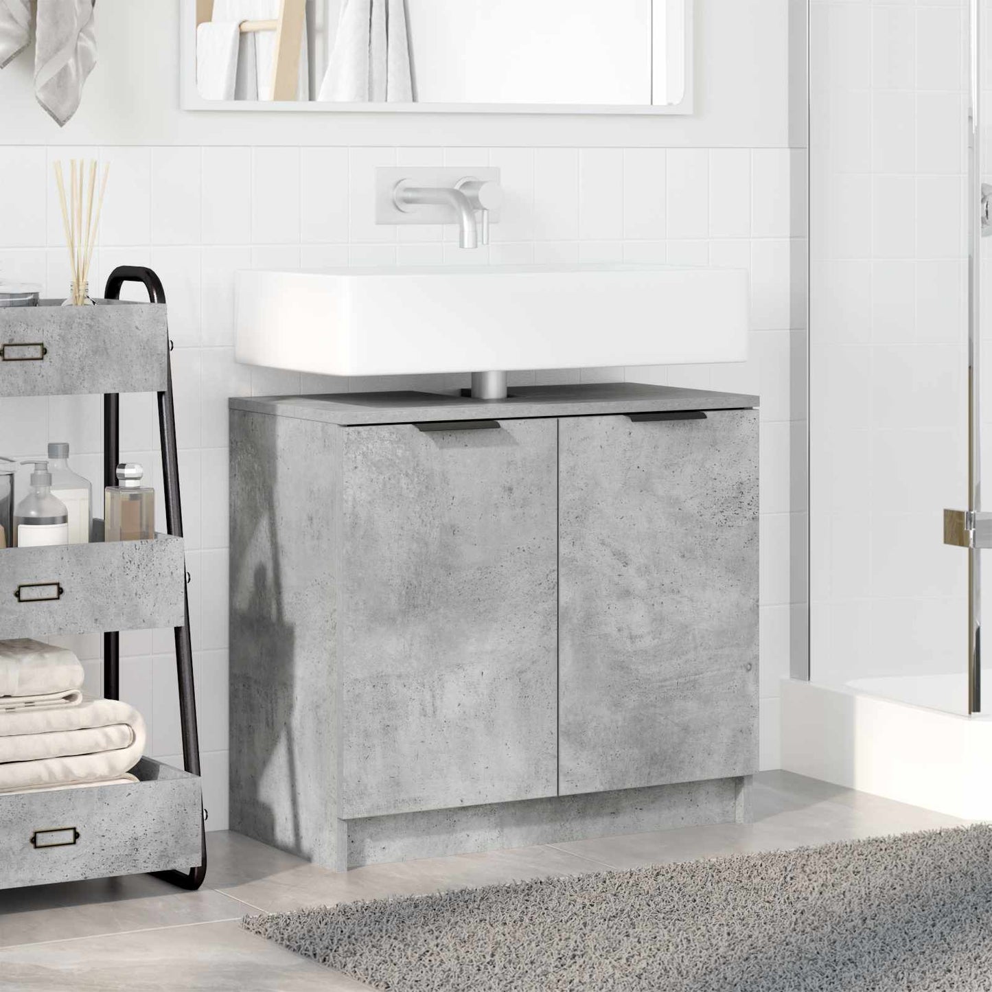 Bathroom Cabinet Concrete Grey 64.5 x 33.5 x 59 cm