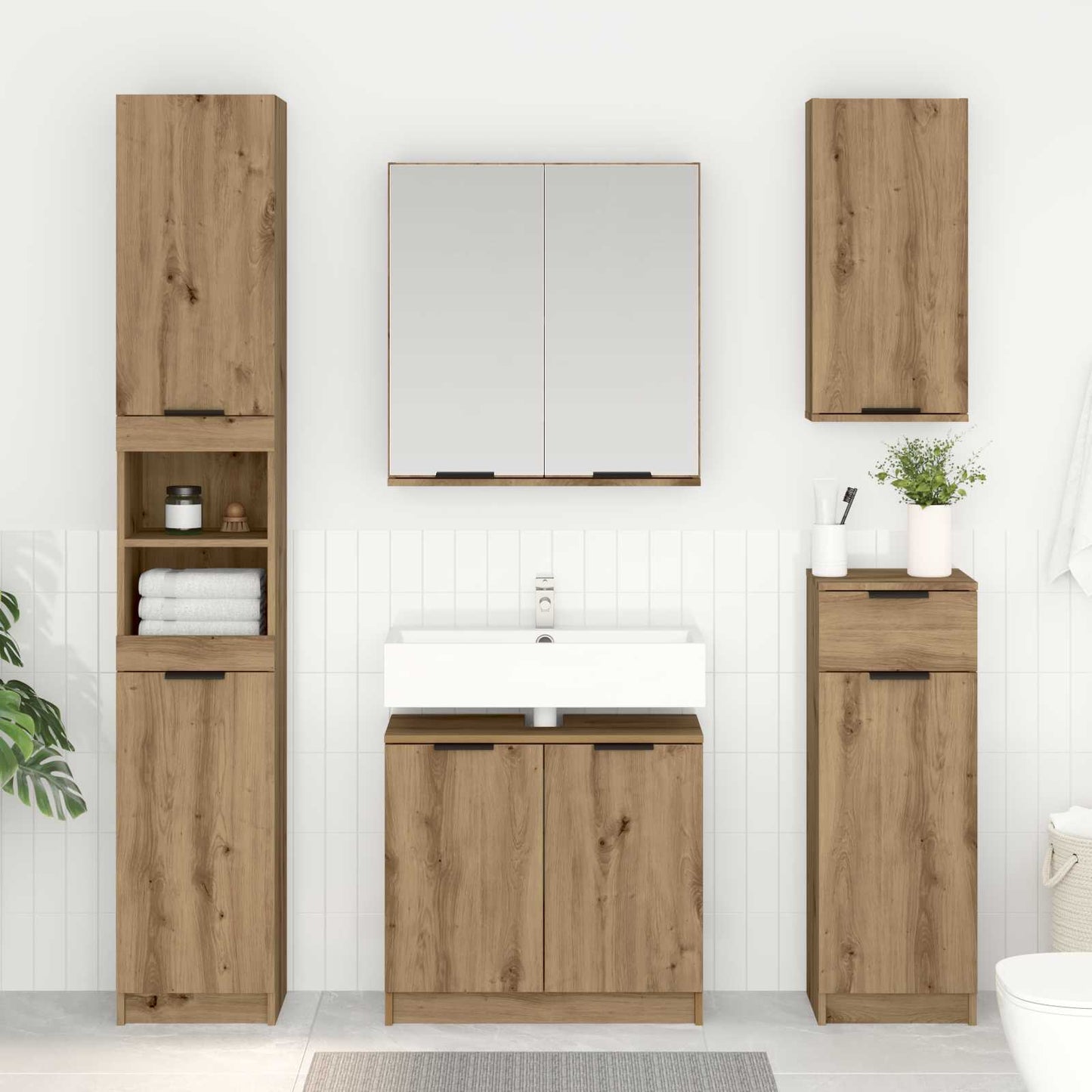 Bathroom Cabinet Artisan Oak 64.5 x 33.5 x 59 cm