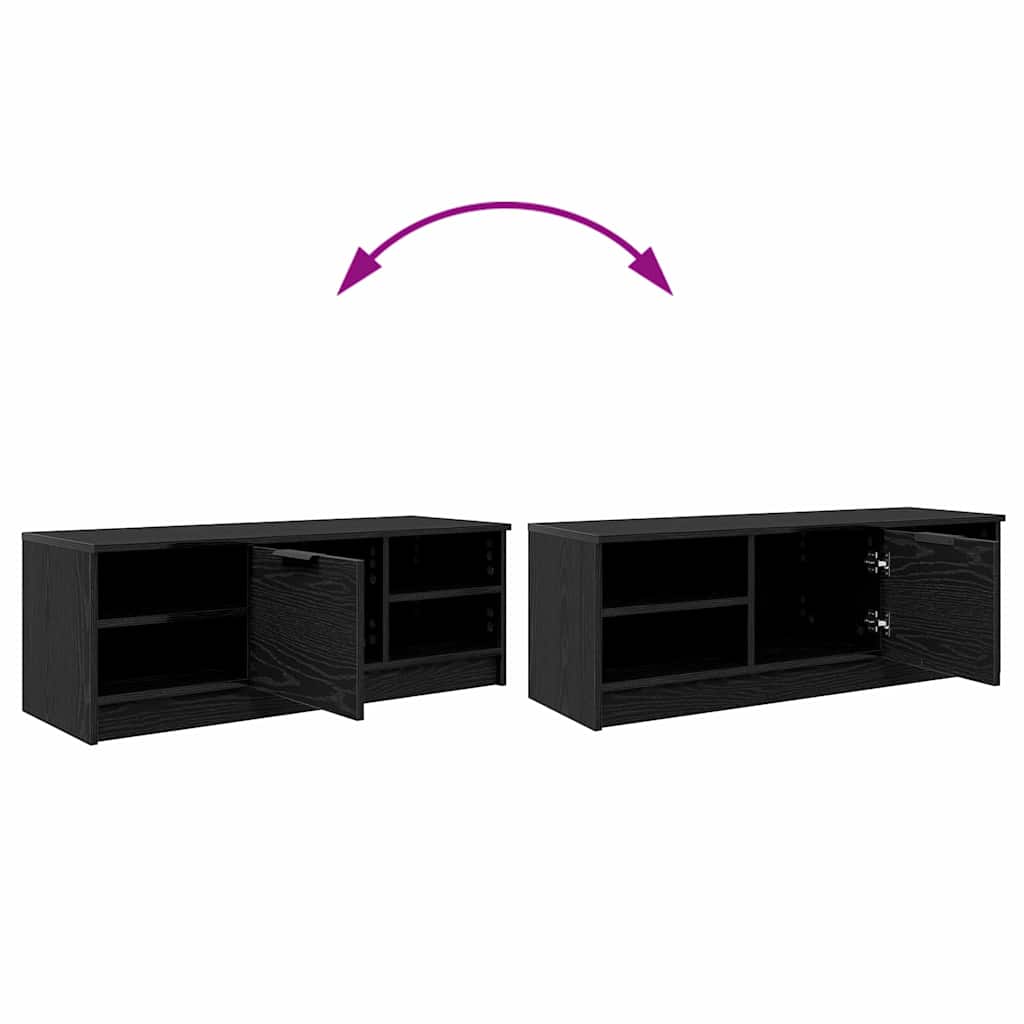 TV Cabinet Black Oak 102 x 35 x 36.5 cm Engineered Wood