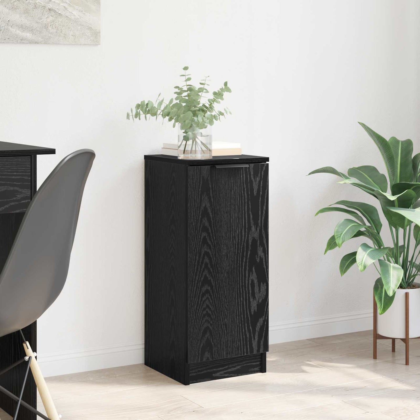 Sideboard Black Oak 30 x 30 x 70 cm Engineered Wood