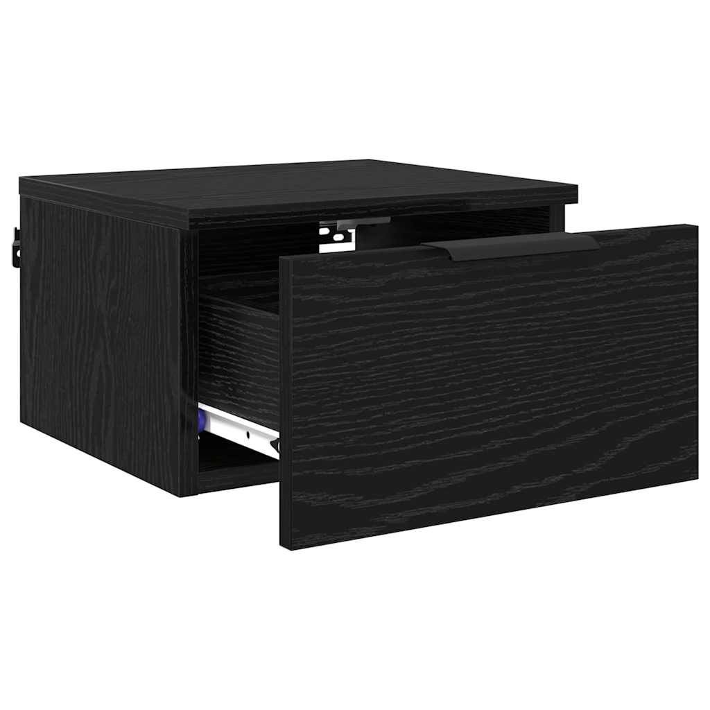 Bedside Cabinet 2 pcs Black Oak 34 x 30 x 20 cm Engineered Wood