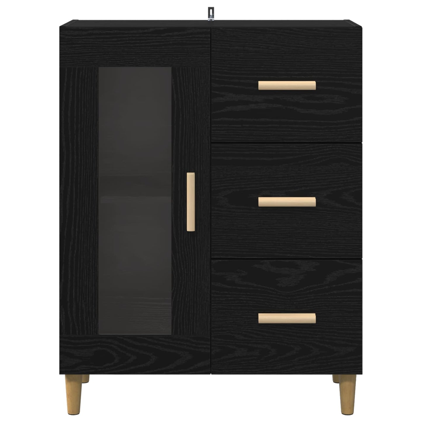 Sideboard Black Oak 69.5 x 34 x 90 cm Engineered Wood